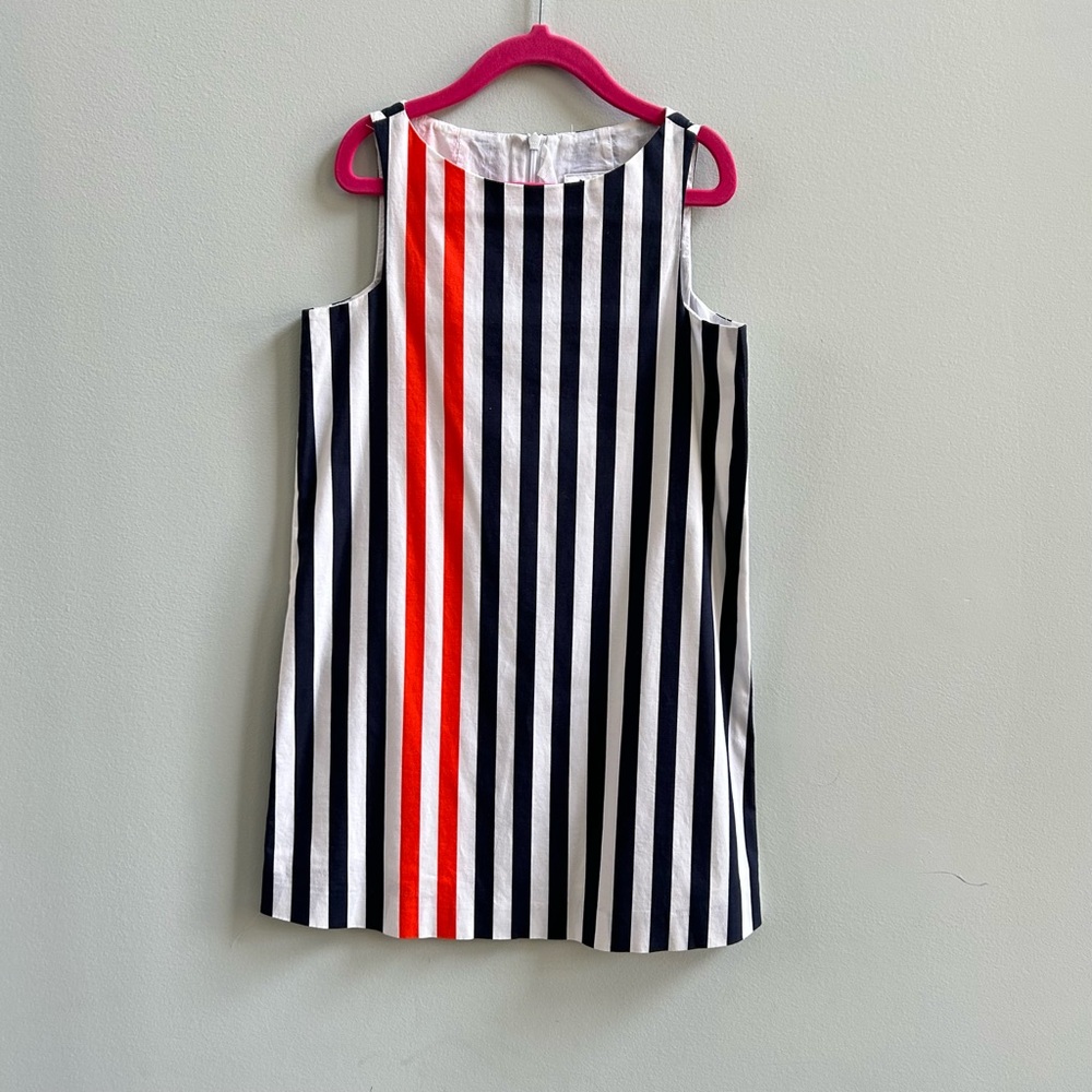 Milly Minis Angular Multi Color Scoop Neck Striped Sleeveless Shift Dress Size 7